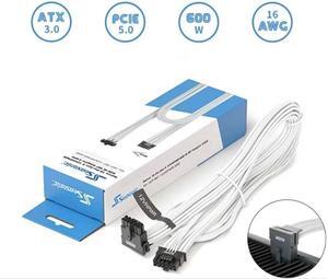 SEASONIC 12VHPWR L Style16-Pin Gen 5 600W 90 Degree Cable, 16-Pin+16-Pi 9.2ATerminals/16AWG- High Current Terminal connectors,Supports 40 Series Graphics Cards  White