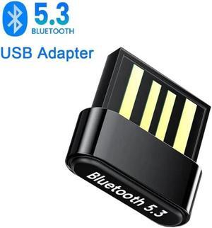 USB Bluetooth 5.3 Adapter for PC, Plug & Play Super Mini USB Bluetooth EDR Dongle Receiver & Transmitter Supports Windows 11/10/8.1/7 for Desktop PC Bluetooth Keyboard Mouse Printers Headsets Speakers