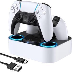 PS5 Controller Charging Station, PS5 Controller Fast Charging Dock with Safety Chip Protection & LED Indicator, Controller Charger Station for Playstation 5 Controller (White)