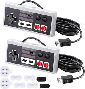 Classic Controller for Nintendo Classic Mini Edition, AGPTEK 12.3FT Long Cable 2 Pack Classic Mini Controllers with 2 Set Conductive Adhesive Pads Replacement