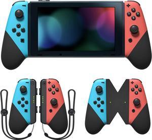 Joypad Controller Compatible with Switch/Switch OLED,Replacement for Left and Right Joy Pad,500mAh Switch Controller Joypads Support Wake-up Function with Grip Stand (Blue and Red)