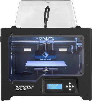 FlashForge 3D Printer Creator Pro, Metal Frame Structure, Acrylic Covers, Optimized Build Platform, Dual Extruder W/2 Spools, Works with ABS and PLA