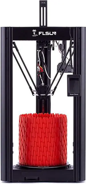 Flsun 3D Printer Super Racer Fastest 200mm/s 2800+ Acceleration Printing Speed FDM Delta 3D Printers Pre-Assembly with Auto-Leveling 1.75mm PLA Printing Size 10.2x10.2x13 Inch