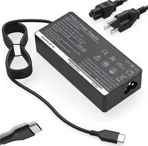 65W Lenovo USB C Charger Replacement for Lenovo Laptop Charger/Lenovo Chromebook 100e 300e C330 ThinkPad T480 T480s T580 T580s Yoga C930 C940 for HP/Dell/Asus/Acer/Google AC Adapter Power Cord Supply
