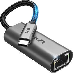uni USB C to Ethernet Adapter, Driver Free RJ45 to USB C [Thunderbolt 3/4 Compatible], 1Gbps Type-C Gigabit Ethernet LAN Network Adapter for MacBook Pro/Air, iPhone 15 Pro/Max, Dell XPS, Galaxy S8-S23