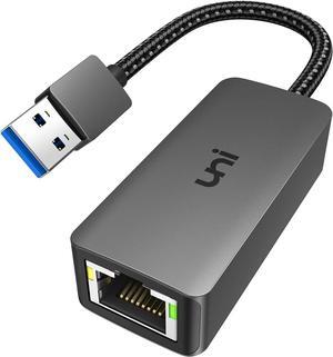 USB to Ethernet Adapter, uni Driver Free USB 3.0 to Gigabit Ethernet LAN Network Adapter, 100/1000 Mbps RJ45 Internet Adapter Compatible with MacBook, Surface, Laptop PC with Windows, XP, Mac/Linux