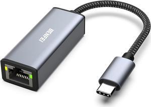 USB-C to Ethernet Adapter, USB Type-C (Thunderbolt 3/4) to RJ45 Gigabit Ethernet LAN Network Adapter Compatible with iPhone 15 Pro/Max, MacBook Pro/Air 2023, iPad Pro,iMac, S23, XPS 17 and More