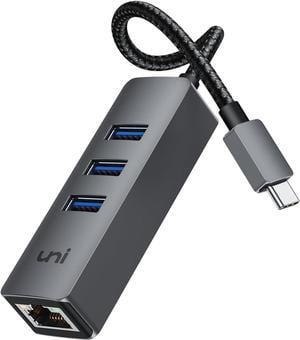 USB-C to Ethernet Adapter, uni USB-C Hub with RJ45 Gigabit, [Thunderbolt 4/3 Compatible] USB-C to Network Adapter Multiport for MacBook Pro/Air, iPad Pro, Surface Laptops, Chromebook, XPS, and More