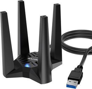 AX1800 USB WiFi 6 Adapter for Desktop PC, WAVLINK USB Wireless Adapter with Dual Band 5GHz/1201Mbps + 2.4GHz/574Mbps,4 High Gain Antennas,OFDMA,WPA3 Security, USB WiFi Dongle for Windows 11/10 ONLY