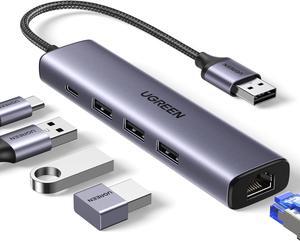 UGREEN USB 3.0 to Ethernet Adapter, 5 in 1 Multiport Hub with Gigabit RJ45 and Type-C Power Port, LAN Network Adapter Compatible with Laptop PC MacBook Mac Mini Surface XPS Windows Linux MacOS