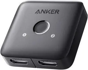 HDMI Switch, 4K@60Hz Bi-Directional HDMI Switcher, 2 in 1 Out with Smooth Finish, Supports HDR, 3D, Dolby, Compatible with Laptops, PC, Xbox Series, PS5 / PS4, Projector, and More