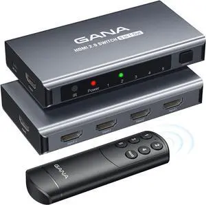 HDMI Switch 5 in 1 Out 4K@60Hz, HDMI Splitter Switcher with Remote, Aluminum HDMI 2.0 Switch Box Hub for 3D, HDCP2.2, HDR, Compatible with Xbox, PS5/4/3,Fire Stick,Roku,Blu-Ray Player HDMI Switch 5 in 1 Out 4K@60Hz, HDMI Splitter Switcher with Remote, Aluminum HDMI 2.0 Switch Box Hub for 3D, HDCP2.2, HDR, Compatible with Xbox, PS5/4/3,Fire Stick,Roku,Blu-Ray Player