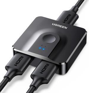 UGREEN HDMI Switch 4K@60Hz, Bi-Directional HDMI Switcher 2 in 1 Out HDMI Splitter 1 Input 2 Output Supports UHD 3D HDR Compatible with PS5, PS4, Xbox Series X/S, Roku, Fire Stick, Black
