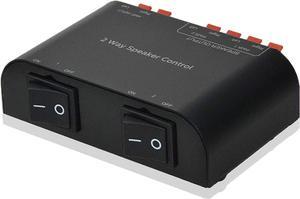 A ADWITS 2-Channel Speaker Switcher Selector Box with Terminal Claps 150W RMS per channel, Black