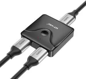 MT-VIKI 4K HDMI Switch 2 in 1 out Bi-Directional HDMI 2.0 Switcher Splitter 1 in 2 out (One Display at a Time), 4K@60Hz, HDR, 3D, Compatible with Xbox PS5