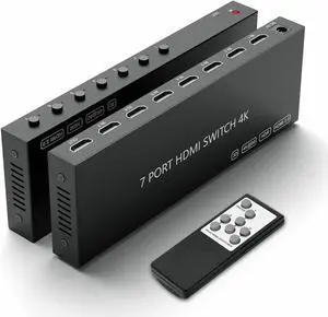 7 Way HDMI Switch 4k@60Hz HDMI Switcher 7 in 1 Out HDCP 2.0 Manual HDMI 2.0 Hub Supports 3D Compatible with Nintendo Switch/Switch OLED/Xbox/ PS5/4/3 Blu-Ray Player Fire Stick Roku  TV Chromeca