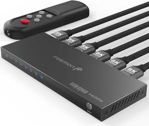 5-Port HDMI 8K Switch with Remote, Support 8K@60Hz 4K@120Hz HDR10+ HDCP 2.3 High Speed 48Gbps 5 in 1 Out Auto-Switching 5x1 HDMI 2.1 Switcher Splitter Hub Compatible with PS5, Xbox X, Apple TV