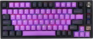 TH80 SE Gasket 75% Mechanical Keyboard, NKRO Hot Swappable RGB 2.4Ghz/ Bluetooth 5.0/ Wired Gaming Keyboard with Poron/EVA Foam, 4000mah Battery (Black Purple, Wisteria Linear Switch)