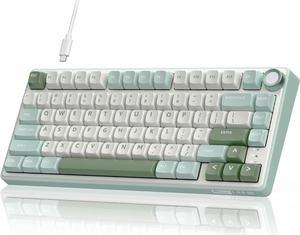 RK ROYAL KLUDGE R75 Mechanical Keyboard Wired with Volume Knob, 75% Custom Gaming Keyboard Gasket Mount RGB Backlit with Software, MDA Profile, PBT Keycaps, Hot Swappable Linear Switch Creamy Sound