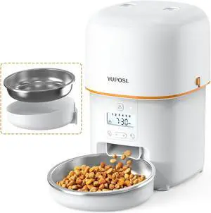 Automatic Cat Feeders - 2L Cat Food Dispenser Easy to Use, Timed Automatic Pet Feeder with Over 180-day Battery Life, 1-6 Meals Dry Food Programmable Portion Control Also for Dogs
