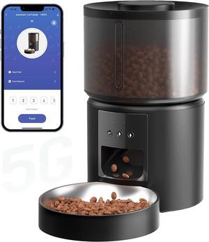 Automatic Cat Feeder with APP 5G&2.4G Wifi Auto Timed Cat Feeder Smart Automatic Pet Feeder Electric Feeder for Cats and Dogs with 304 Stainless Steel Food Dispenser (Wifi Feeder)