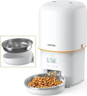 Automatic Cat Feeders - 2L/4L Cat Food Dispenser Easy to Use, Timed Automatic Pet Feeder with Over 180-day Battery Life, 1-6 Meals Dry Food Programmable Portion Control Also for Dogs