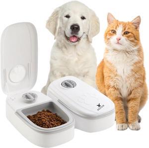 Automatic Cat Feeder with Ice Pack - 2-Meal Pet Feeder for Small Dogs - Dry and Wet Food Dispenser for Cats, 48-Hours Timer