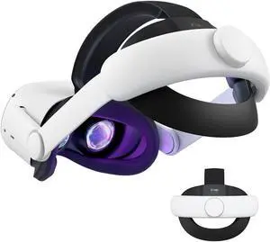 KIWI design Comfort Head Strap Accessories Compatible with Quest 2, Elite Strap Replacement for Enhanced Support, White/Black