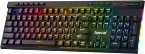 K580 PRO Wireless RGB Gaming Keyboard, 3-Modes 104 Keys Mechanical Keyboard w/Hot-Swap Socket, Dedicated Media Controls & Onboard Macro Recording, Linear Red Switch