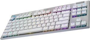 G915 TKL Tenkeyless Lightspeed Wireless RGB Mechanical Gaming Keyboard, Low Profile Switch Options, Lightsync RGB, Advanced Wireless and Bluetooth Support - Tactile, White