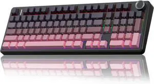 AULA F99 Pro Wireless Mechanical Keyboard with Knob,Tri-Mode BT5.0/USB-C/2.4GHz Hot Swappable Keyboard,Pre-lubed Switches,Gasket Structure,RGB Backlit Computer Gaming Keyboards