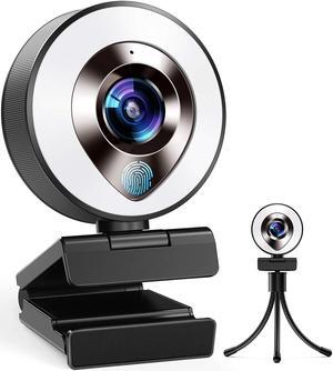 2021 CASECUBE FHD 1080P Webcam with Microphone and Ring Light,Plug and Play Web Camera,Adjustable Brightness,Privacy Protection,Streaming Webcam,USB Webcam for PC Desktop Laptop MAC,Zoom Skype YouTube