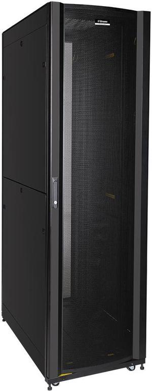 DavisLegend 42U 24"W x 40"D Server Cabinet IT Network Data Rack Enclosure with vented doors, vented top with brush cable pass through and cable manager panel