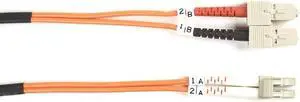 Black Box FO625-003M-SCLC OM1 62.5-Micron Multimode Fiber Optic Patch Cable - OFNR PVC, LC-SC, Orange, 3m (9.8 ft.)