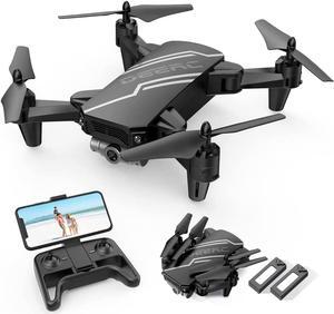 DEERC D20 Mini Drone for Kids with 720P HD FPV Camera, Altitude Hold, Headless Mode, One Key Start, Speed Adjustment, 3D Flips, 2 Batteries + Storage Case, Black