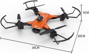 D89 RC Drone with 4K HD Dual Camera Foldable FPV WiFi Quadcopter + 3 Batteries Accessories Automatic (orange)