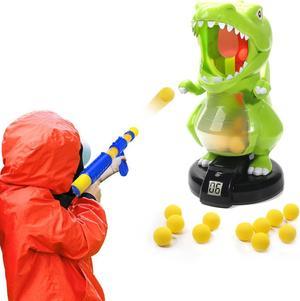 EagleStone Dinosaur Shooting Toys for Boys 5 6 7 8 9 Years Old Electronic Kids Target Games w Air Pump Gun LCD Score Record Sound 24 Foam Balls Birthday Party FavorChristmas Gifts for Toddlers