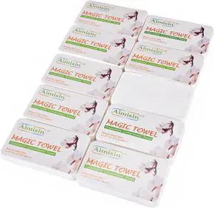 Aimisin Compressed Towels Disposable Thick Soft Durable Towels 100% Cotton for Home Bathroom Travel Camping, 11.8''x31.5'', 20 Pcs