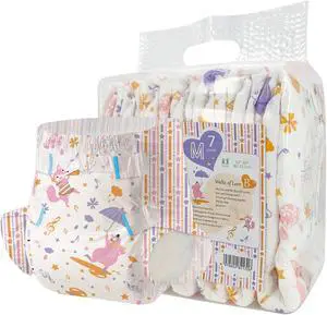 Aimisin Adult Diaper for Men Women, 7pcs Colorful Print Diapers Heavy Absorbency Medium