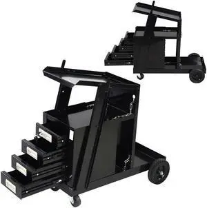 Welding Cart for MIG TIG Flux Welder Swivel Wheels 4 Drawer Cabinet Universal