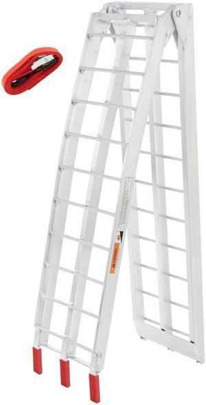 Single 7.5ft Motorcycle Loading Ramp Aluminum Folding Truck Trailer 750lbs Rated