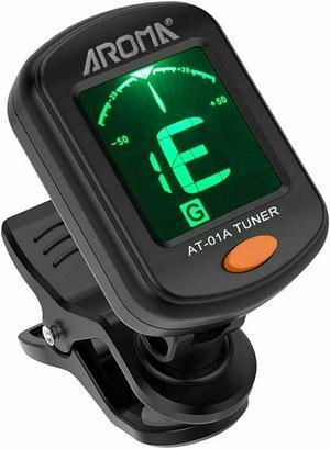 Clip-On LCD Chromc Acoustic Digital Tuner for Guitar, Bass, Violin, Ukulele