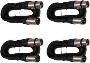 4x 6FT XLR Pro 3Pin Male to Female Mic Microphone Audio Shielded Extension Cable