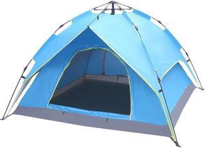 Portable Camping Tent 4 Persons Po Waterproof Backpack Dome Outdoor Blue