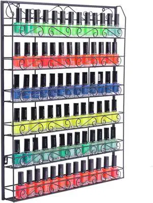 Pro 6 Tiers Wall Mounted Nail Polish Display Rack Lipstick Storage +120 Bottles