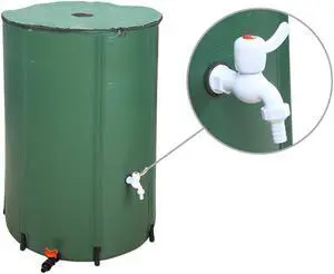 132 Gal Collapsible Rain Barrel Portable Water Storage Tank Rainwater Collector