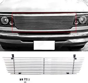 Main Upper Billet Grille Grill Insert Aluminum Chrome Fits 1993-1997 Ford Ranger