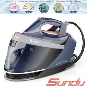 New Steam Irons with Auto Off- Self-Clean Anti-Calc 1800W LED Display 1.5L Large