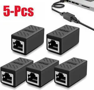 5Pc RJ45 Network Splitter Adapter Female CAT 7 6 5E LAN Ethernet Cable Connector