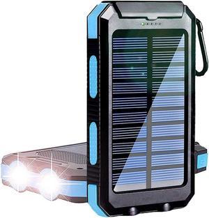 20000mAh Portable Solar Panel 2USB LED External Battery Power Bank Pack Charger